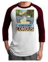 Diplodocus Longus - With Name Adult Raglan Shirt-TooLoud-White-Cardinal-X-Small-Davson Sales