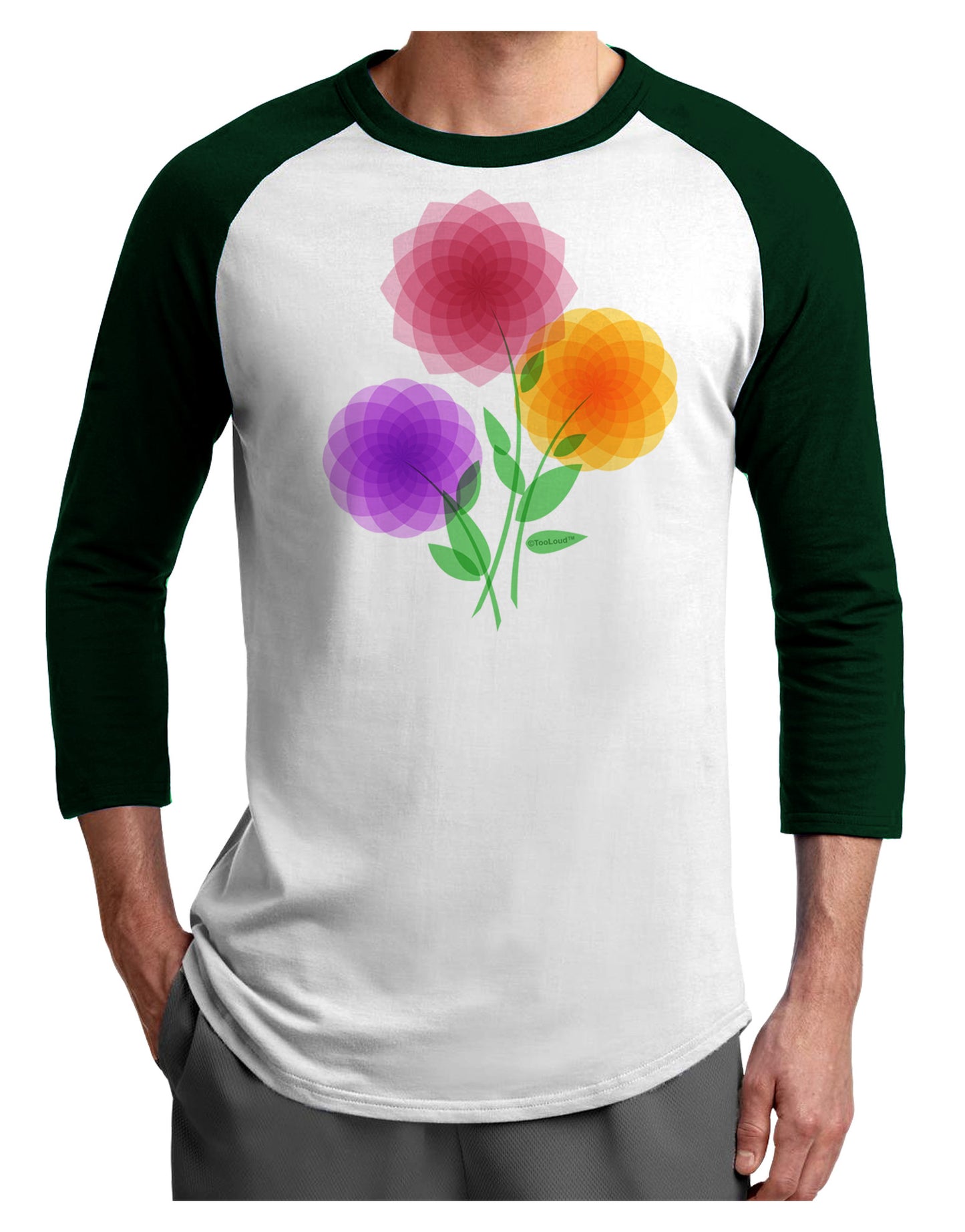 Crystal Dahlias Adult Raglan Shirt-Raglan Shirt-TooLoud-White-Forest-X-Small-Davson Sales