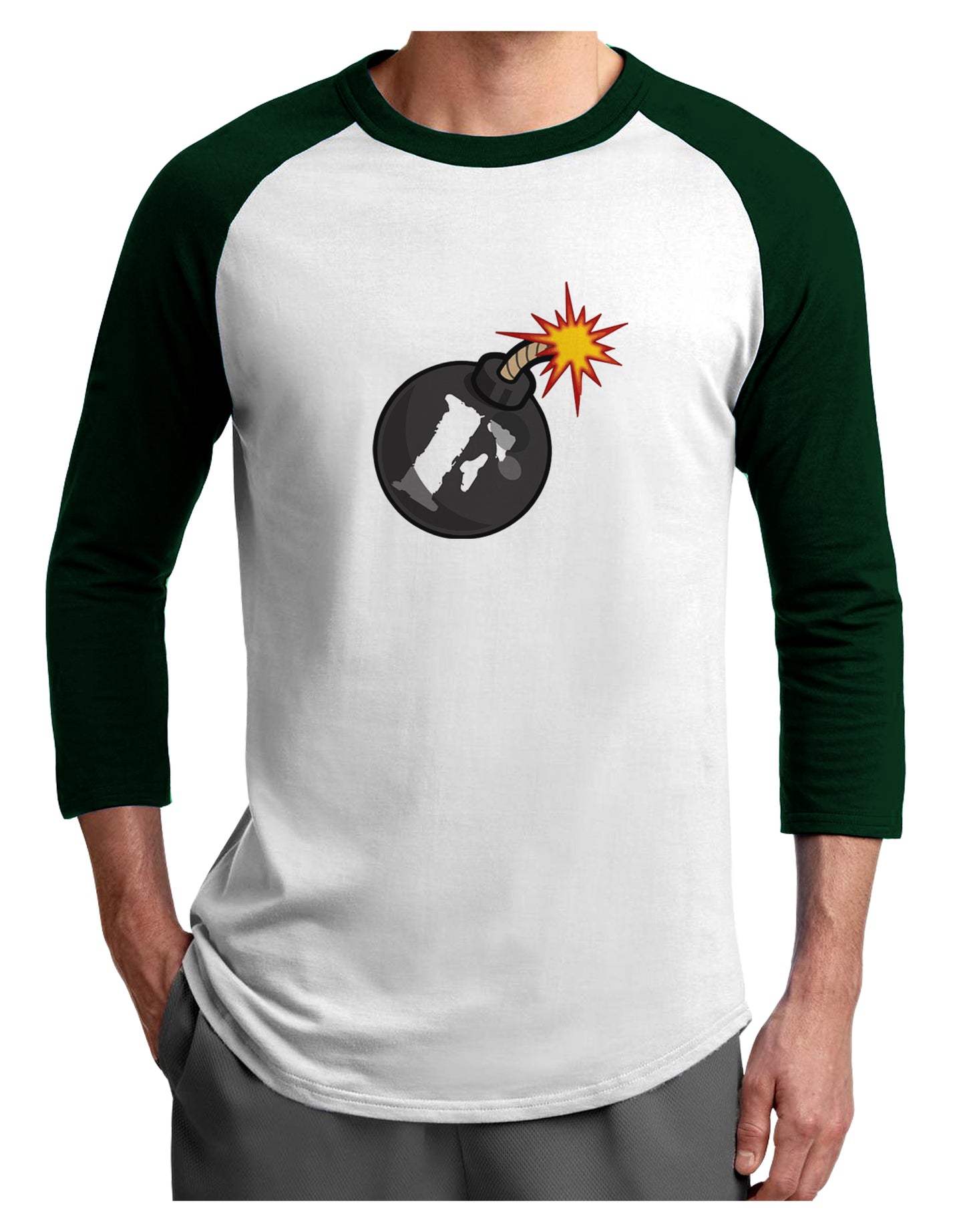 F-Bomb Funny Adult Raglan Shirt by TooLoud-TooLoud-White-Forest-X-Small-Davson Sales