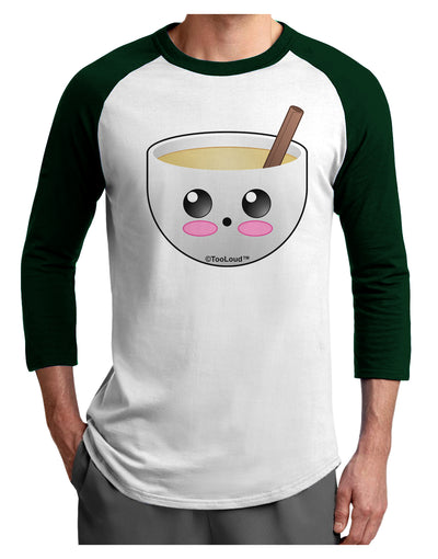 Cute Egg Nog Design - Adult Raglan Shirt by TooLoud-TooLoud-White-Forest-X-Small-Davson Sales