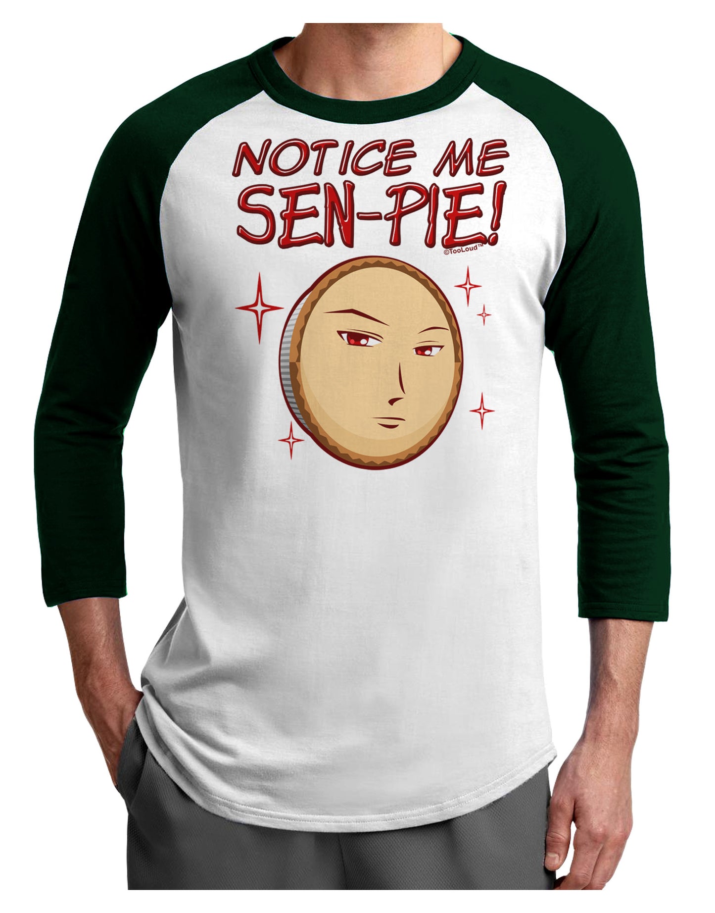 Notice Me Sen-pie Adult Raglan Shirt-Raglan Shirt-TooLoud-White-Forest-X-Small-Davson Sales