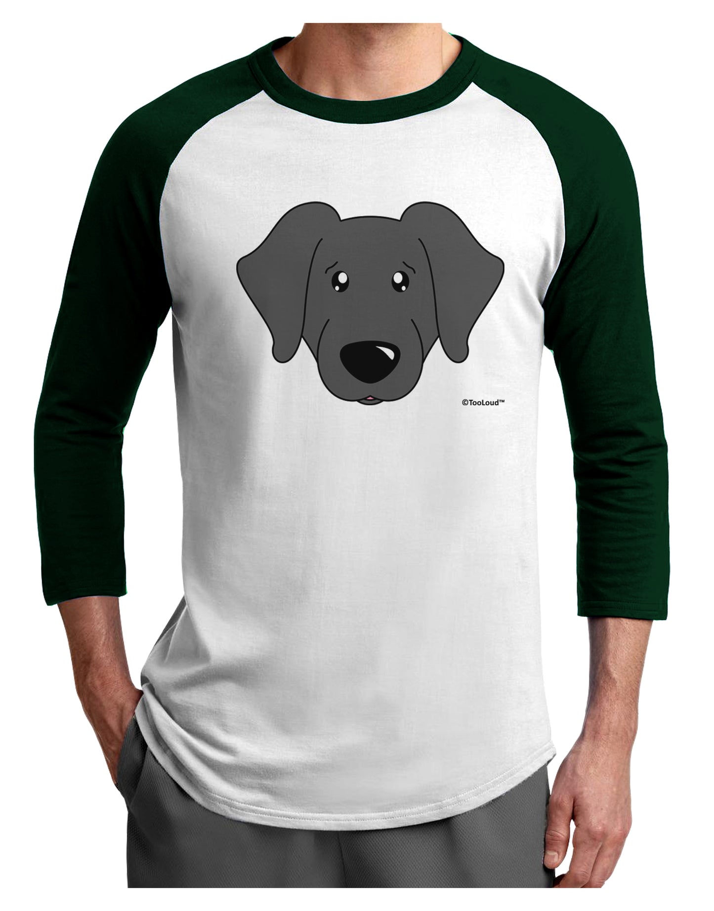 Cute Black Labrador Retriever Dog Adult Raglan Shirt by TooLoud-TooLoud-White-Forest-X-Small-Davson Sales
