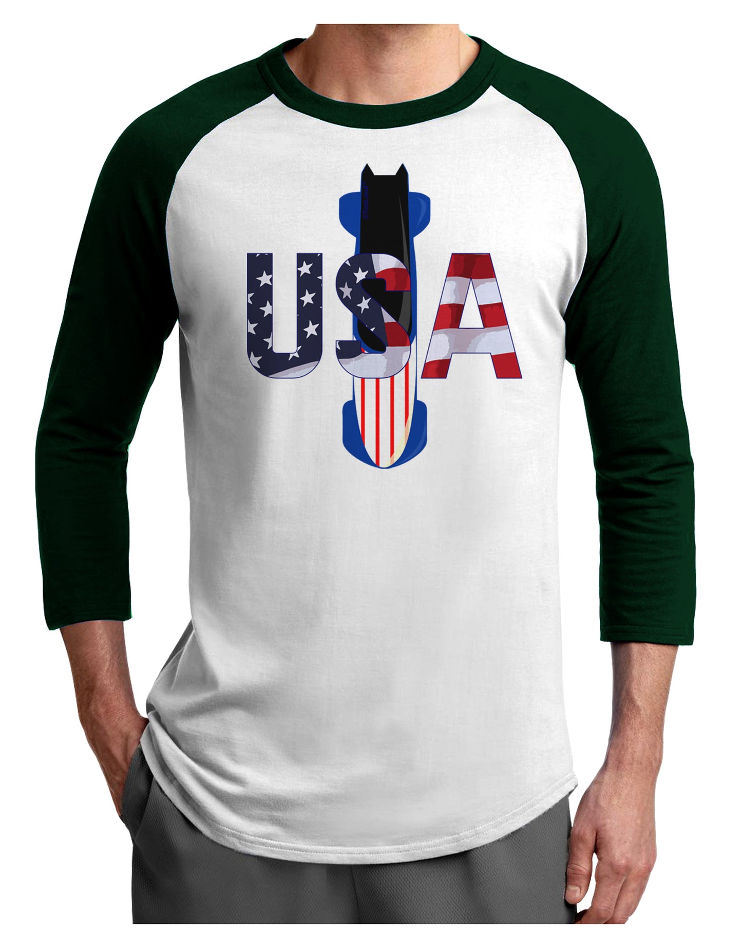 USA Bobsled Adult Raglan Shirt by TooLoud-TooLoud-White-Forest-X-Small-Davson Sales