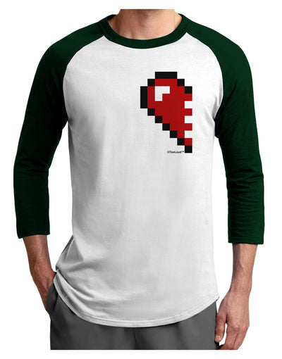 Couples Pixel Heart Design - Left Adult Raglan Shirt by TooLoud-TooLoud-White-Forest-X-Small-Davson Sales