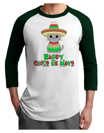 Happy Cinco de Mayo Cat Adult Raglan Shirt by TooLoud-TooLoud-White-Forest-X-Small-Davson Sales