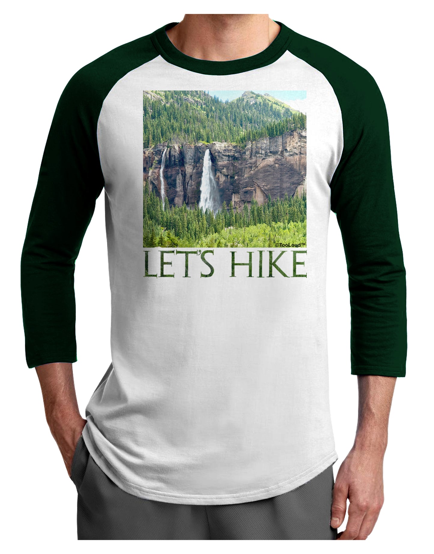 Beautiful Cliffs - Lets Hike Adult Raglan Shirt by-Raglan Shirt-TooLoud-White-Forest-X-Small-Davson Sales