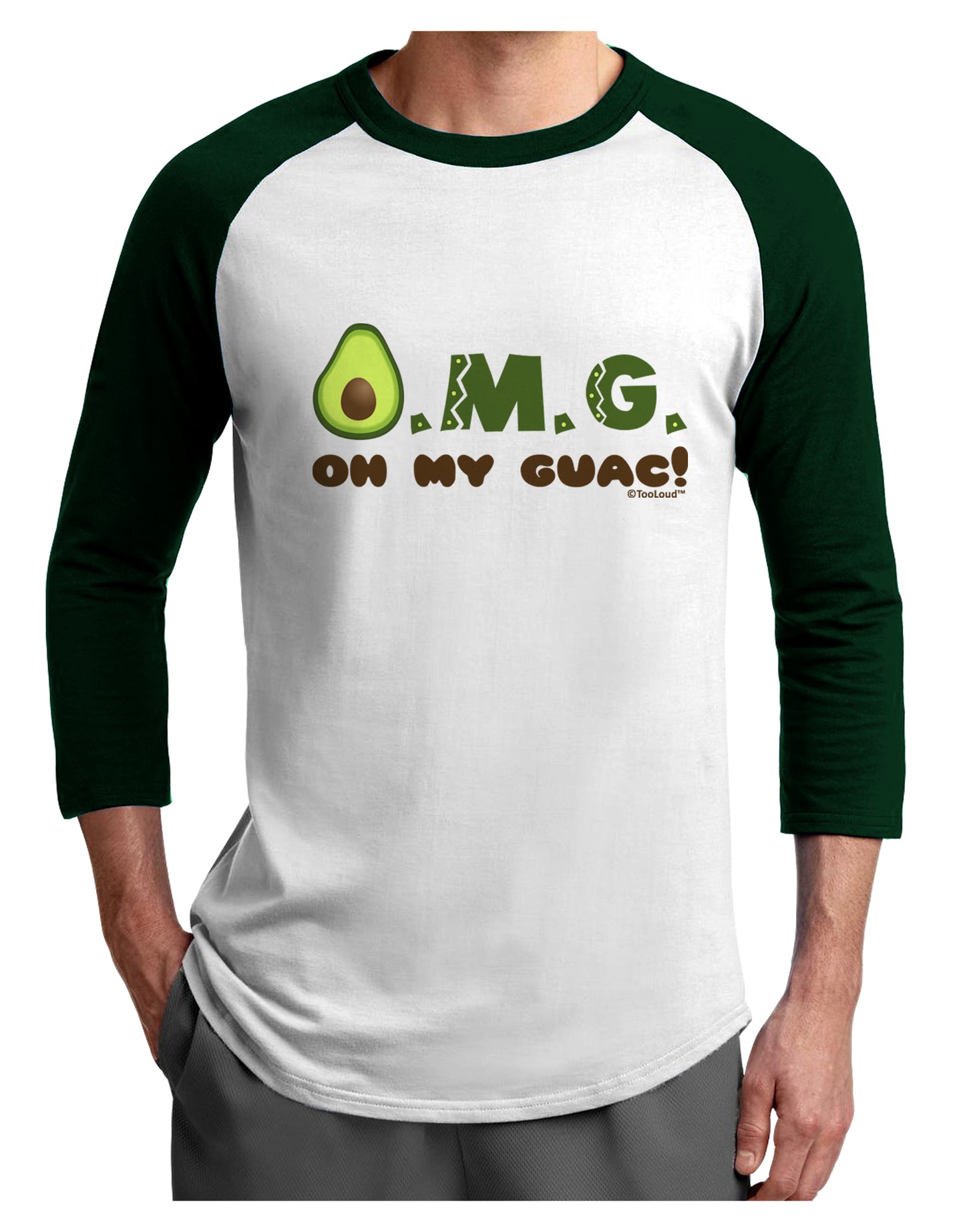 OMG - Oh My Guac - Guacamole Design Adult Raglan Shirt by TooLoud-TooLoud-White-Forest-X-Small-Davson Sales