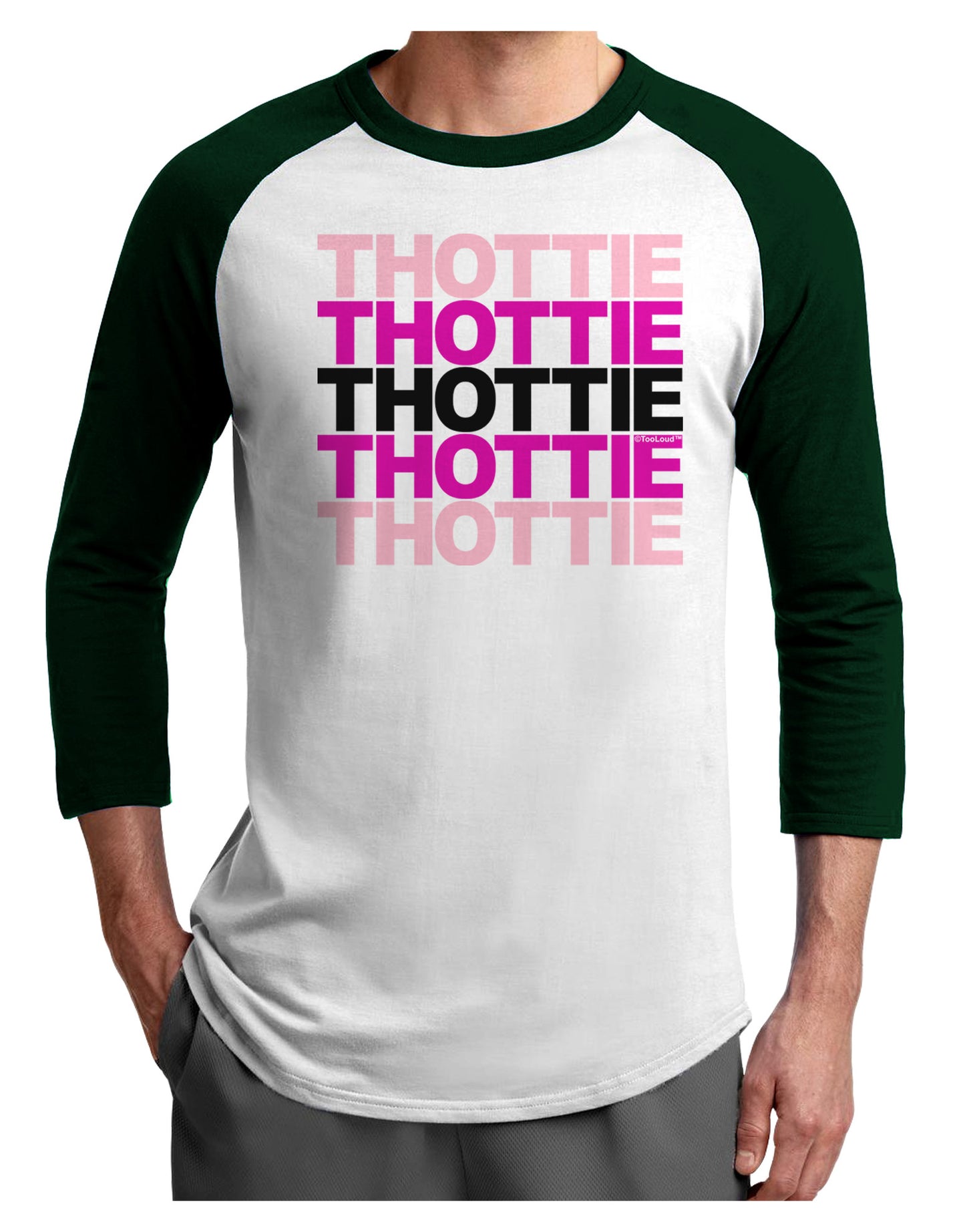 THOTTIE Adult Raglan Shirt-Raglan Shirt-TooLoud-White-Forest-X-Small-Davson Sales