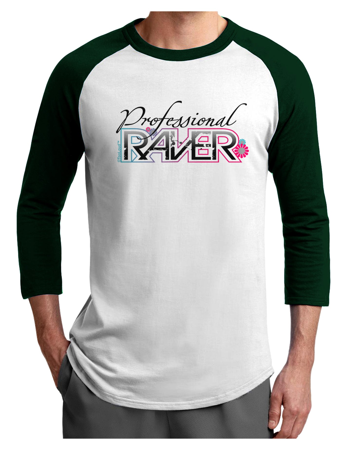Matching Raver - Professional Adult Raglan Shirt-Raglan Shirt-TooLoud-White-Forest-X-Small-Davson Sales
