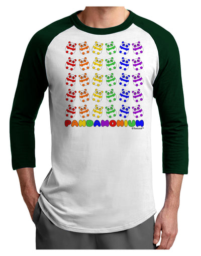 Pandamonium Rainbow Pandas Adult Raglan Shirt by TooLoud-TooLoud-White-Forest-X-Small-Davson Sales