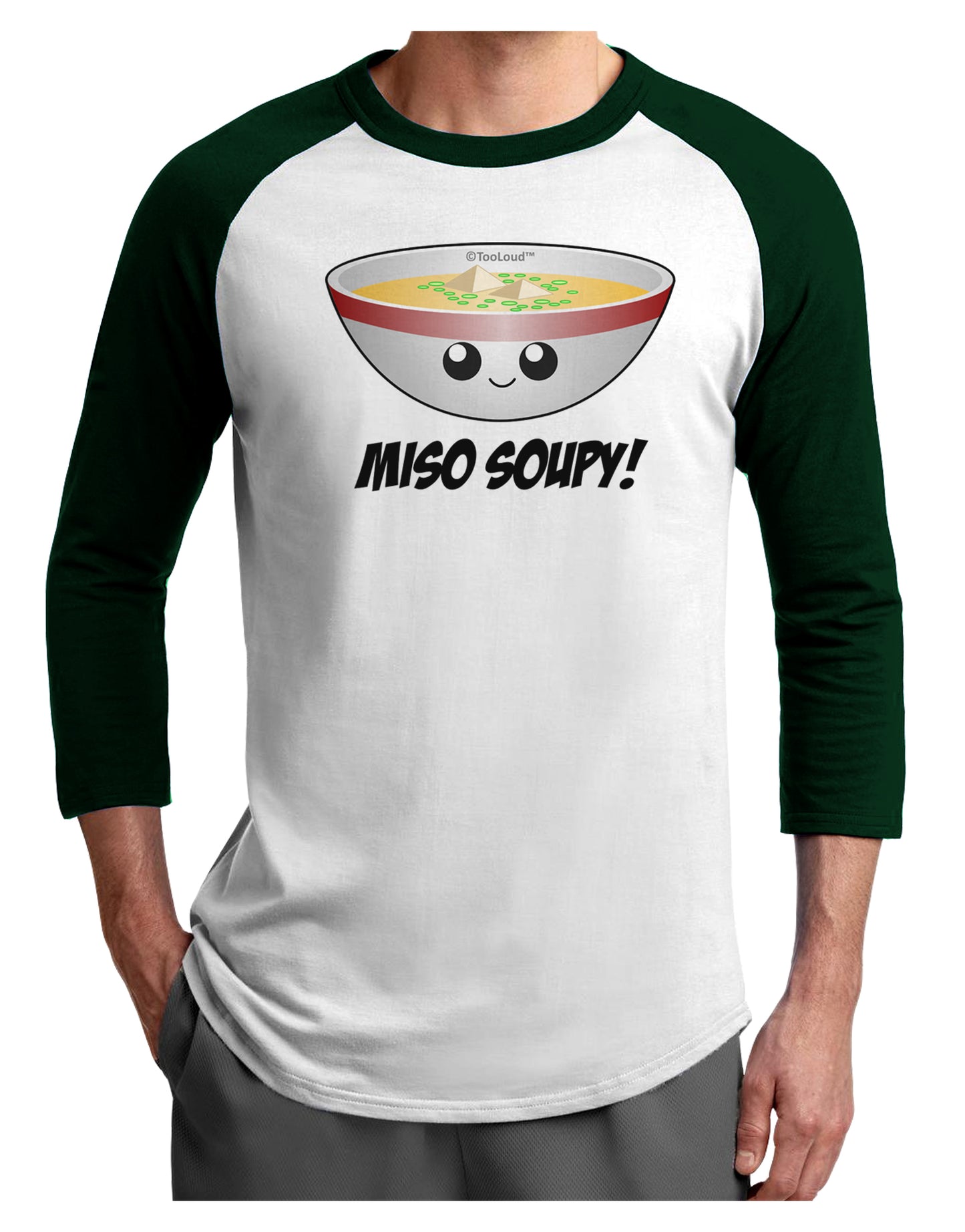 Miso Soupy - Cute Miso Soup Bowl Adult Raglan Shirt by TooLoud-TooLoud-White-Forest-X-Small-Davson Sales