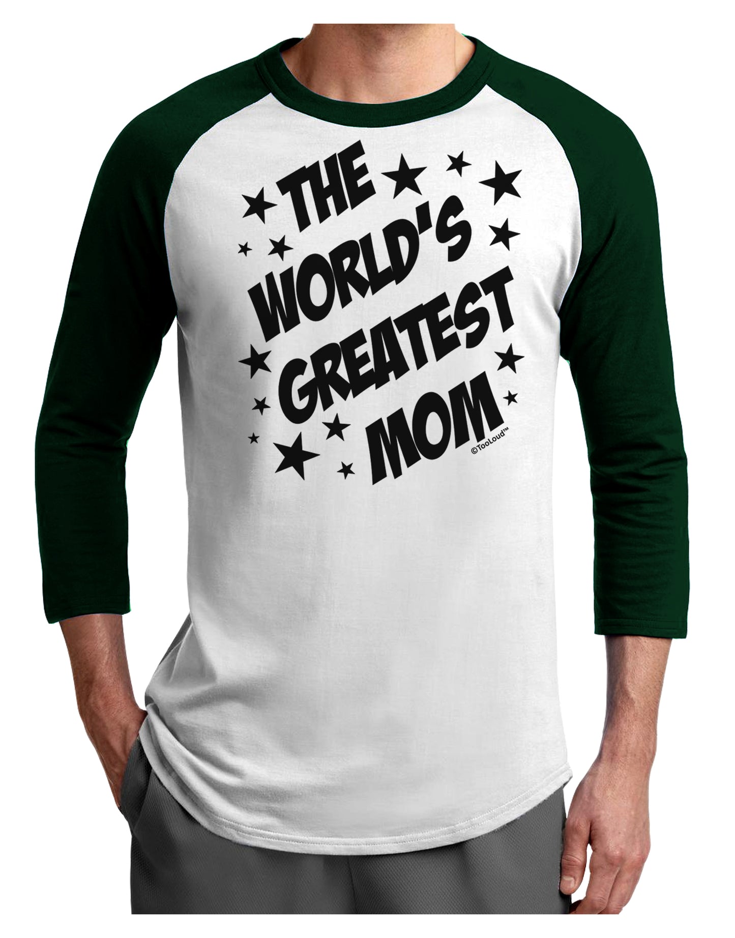 The World's Greatest Mom - Superhero Style Adult Raglan Shirt by TooLoud-TooLoud-White-Forest-X-Small-Davson Sales