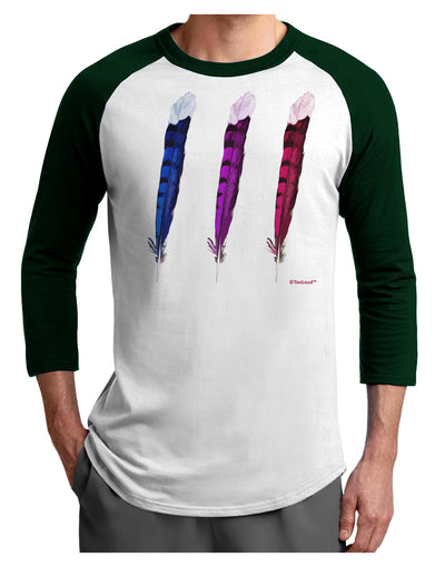 Graphic Feather Design - Feather Trio Adult Raglan Shirt by TooLoud-TooLoud-White-Forest-X-Small-Davson Sales