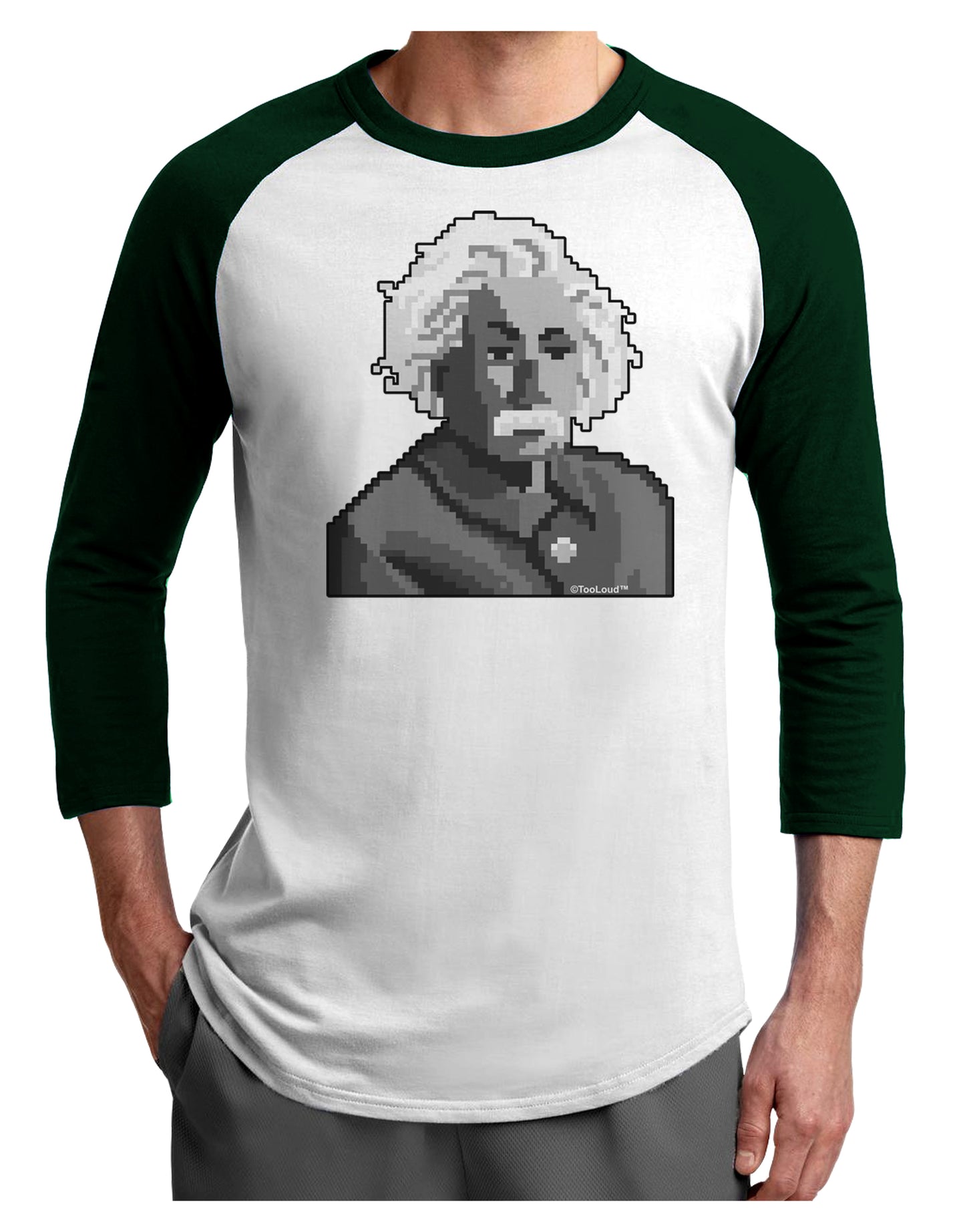 Pixel Albert Design Adult Raglan Shirt by TooLoud-TooLoud-White-Forest-X-Small-Davson Sales