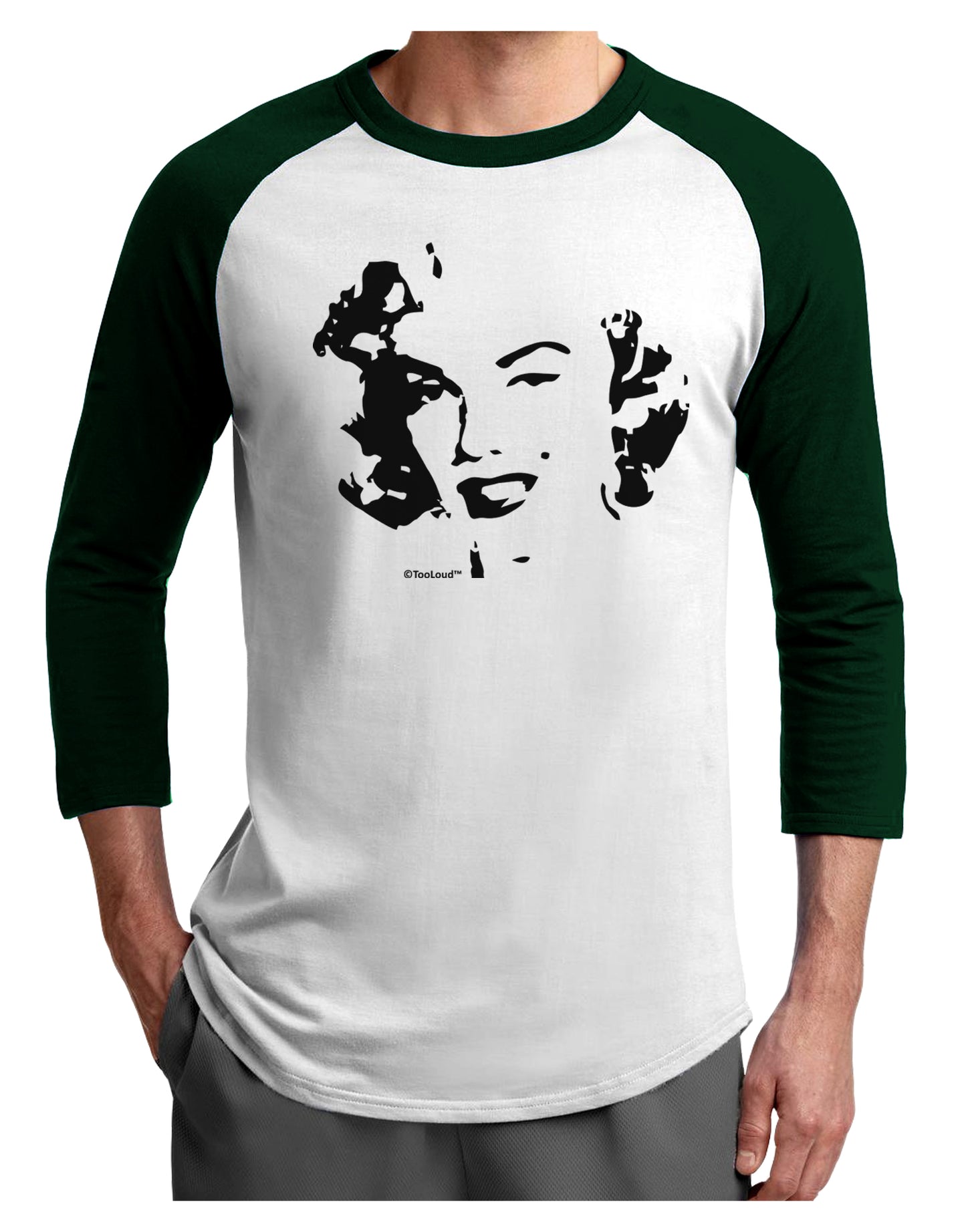 Marilyn Monroe Cutout Design Adult Raglan Shirt by TooLoud-TooLoud-White-Forest-X-Small-Davson Sales