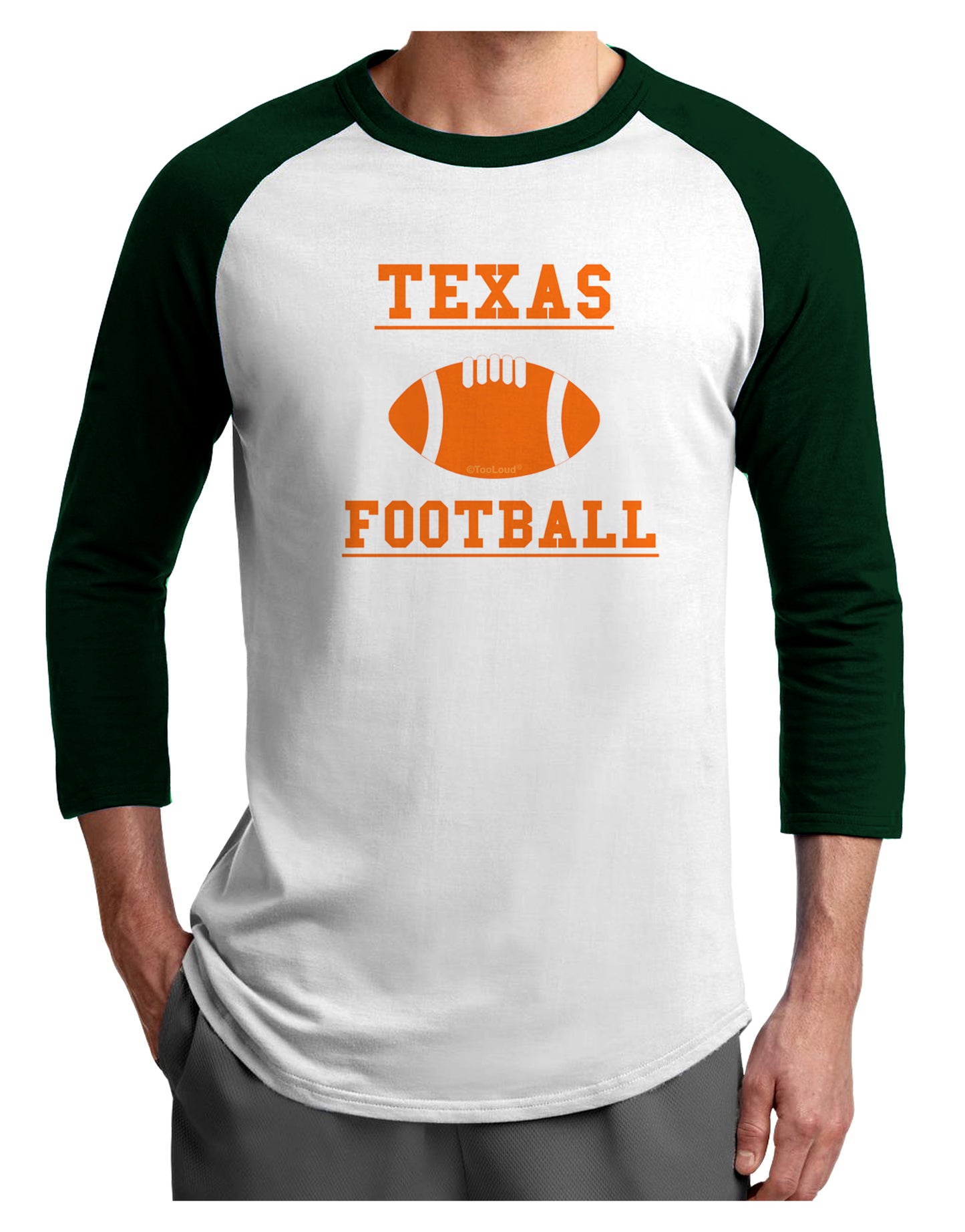 Texas Football Adult Raglan Shirt by TooLoud-TooLoud-White-Forest-X-Small-Davson Sales
