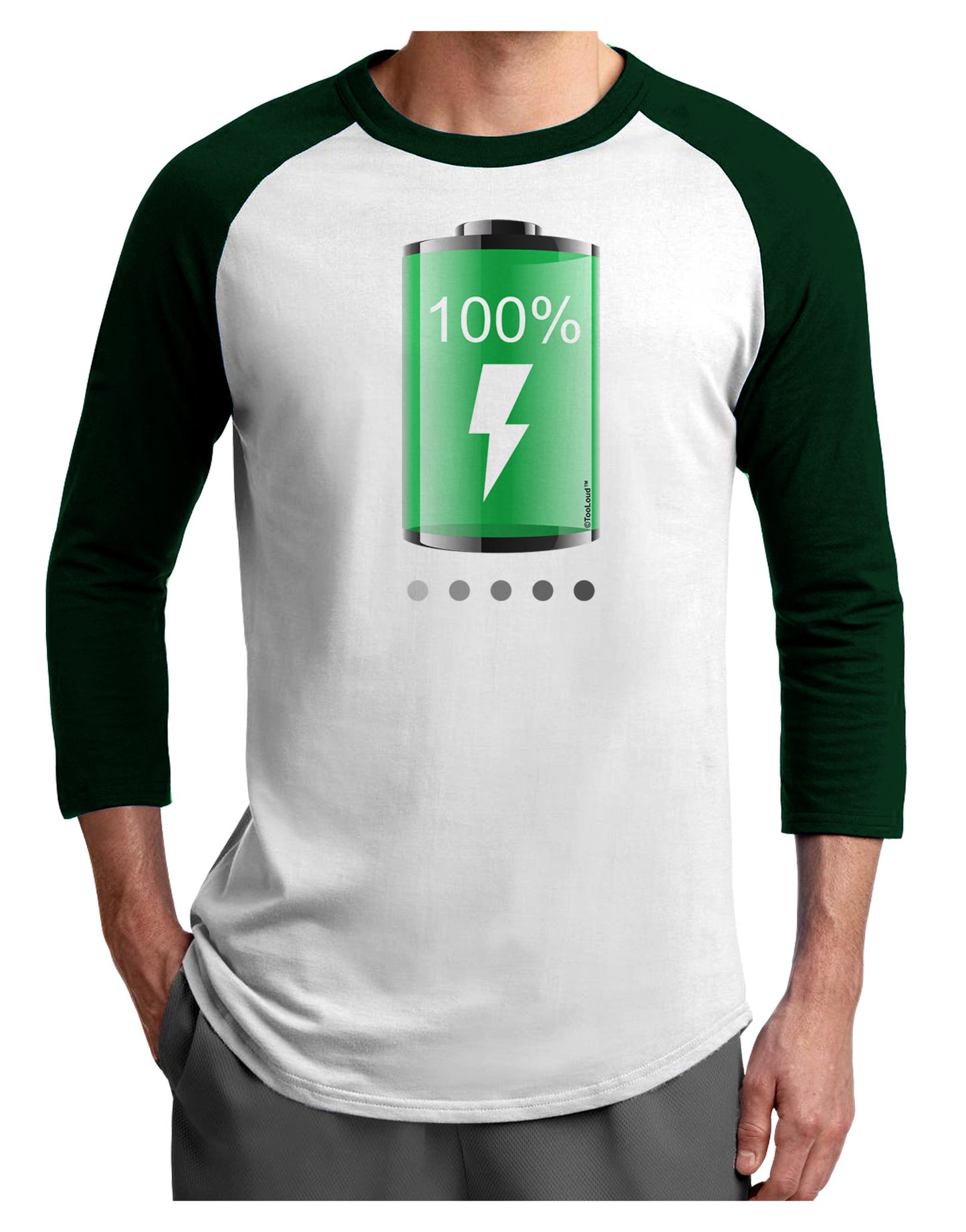 Full Energy 100 Percent Adult Raglan Shirt-Raglan Shirt-TooLoud-White-Forest-X-Small-Davson Sales