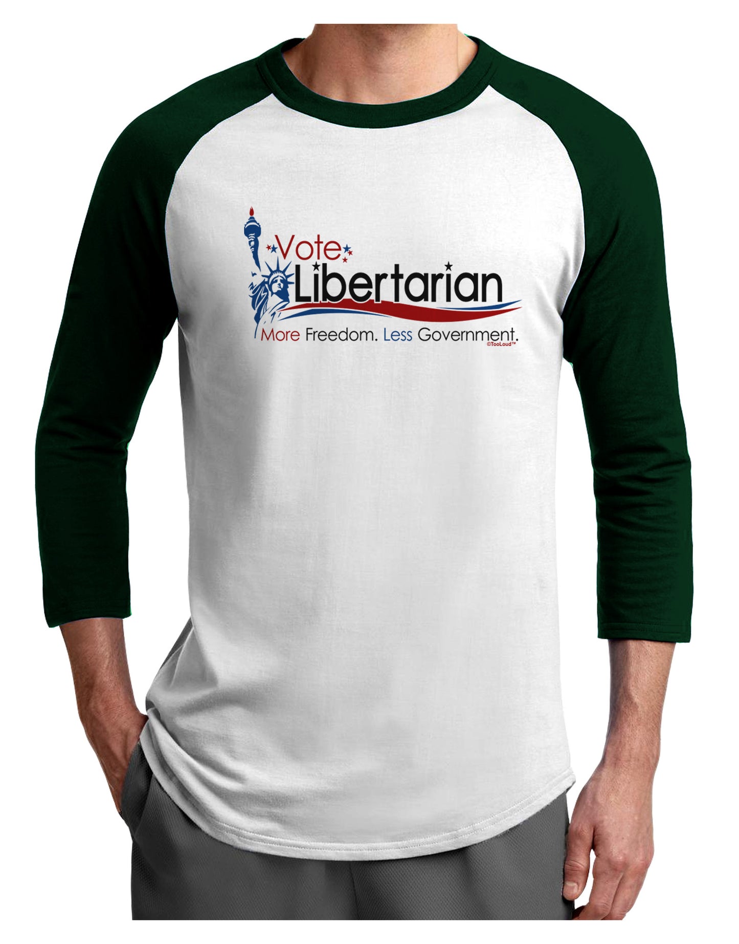 Libertarian Slogan Adult Raglan Shirt-Raglan Shirt-TooLoud-White-Forest-X-Small-Davson Sales
