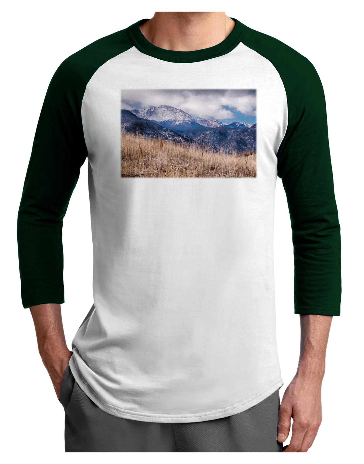 Pikes Peak CO Mountains Adult Raglan Shirt by TooLoud-TooLoud-White-Forest-X-Small-Davson Sales