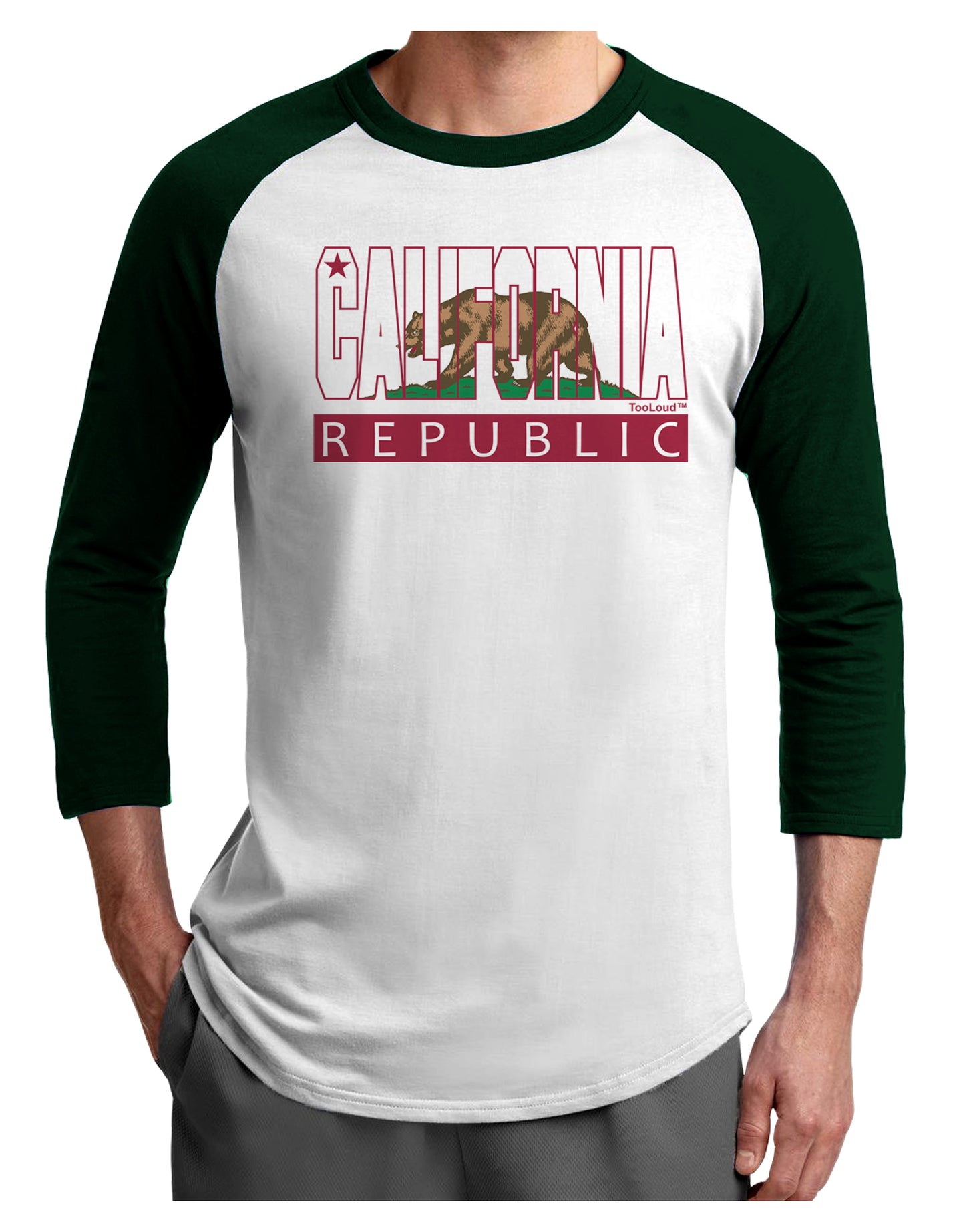 California Design #1 Adult Raglan Shirt by TooLoud-TooLoud-White-Forest-X-Small-Davson Sales