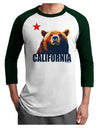 California Republic Design - Grizzly Bear and Star Adult Raglan Shirt by TooLoud-TooLoud-White-Forest-X-Small-Davson Sales