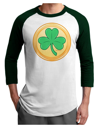 Shamrock Button Vector Design Adult Raglan Shirt by TooLoud-TooLoud-White-Forest-X-Small-Davson Sales