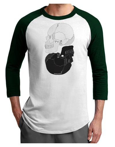 White And Black Inverted Skulls Adult Raglan Shirt by TooLoud-TooLoud-White-Forest-X-Small-Davson Sales