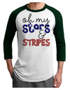 Oh My Stars and Stripes - Patriotic Design Adult Raglan Shirt-TooLoud-White-Forest-X-Small-Davson Sales