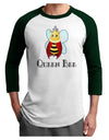 Queen Bee Text Adult Raglan Shirt-TooLoud-White-Forest-X-Small-Davson Sales