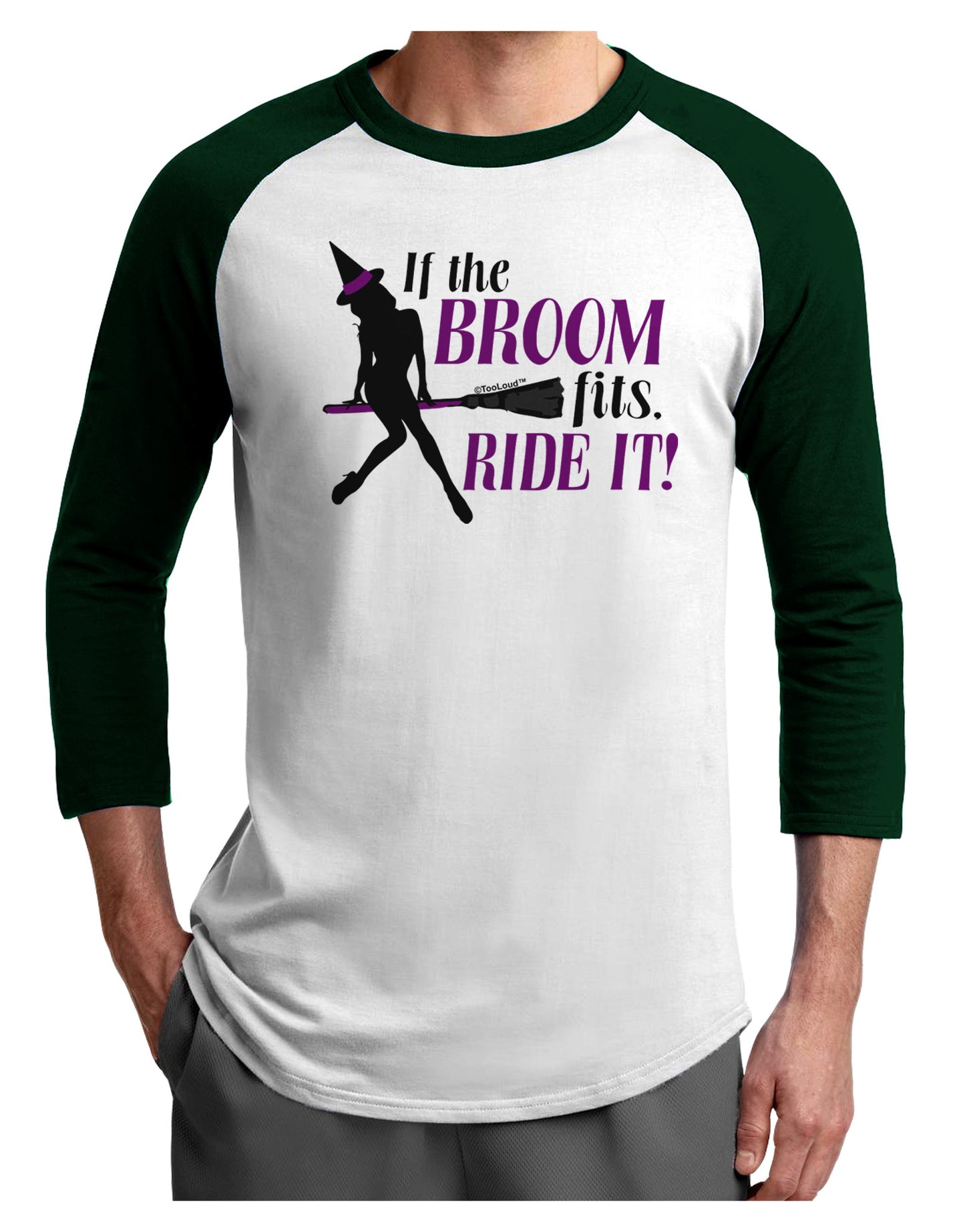 Ride It Purple Adult Raglan Shirt-Raglan Shirt-TooLoud-White-Forest-X-Small-Davson Sales