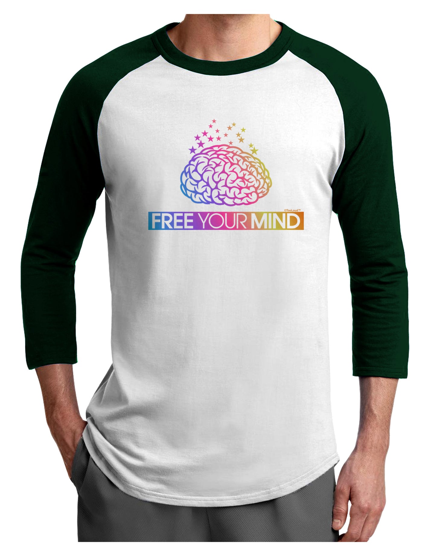 Free Your Mind Adult Raglan Shirt-Raglan Shirt-TooLoud-White-Forest-X-Small-Davson Sales