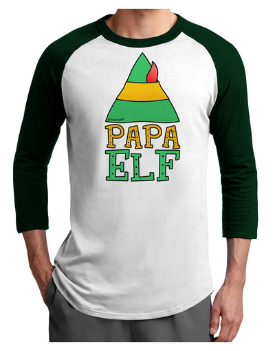 Matching Christmas Design - Elf Family - Papa Elf Adult Raglan Shirt-Raglan Shirt-TooLoud-White-Forest-X-Small-Davson Sales