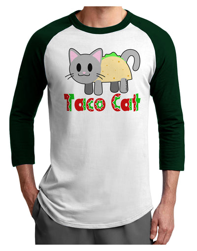 Cute Taco Cat Design Text Adult Raglan Shirt by TooLoud-TooLoud-White-Forest-X-Small-Davson Sales