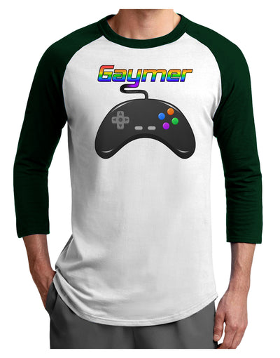 Gaymer Color Adult Raglan Shirt-Raglan Shirt-TooLoud-White-Forest-X-Small-Davson Sales