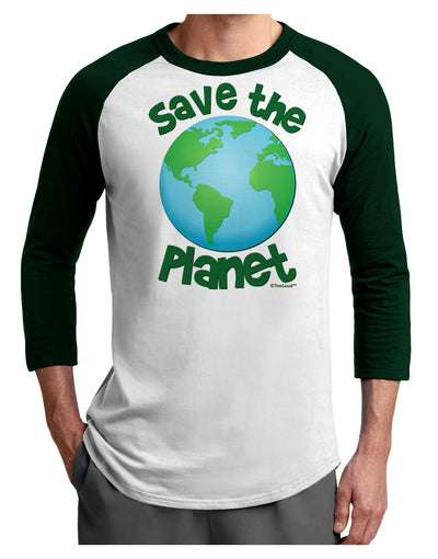 Save the Planet - Earth Adult Raglan Shirt-TooLoud-White-Forest-X-Small-Davson Sales