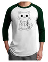 Cat Doctor Coloring Book Style Adult Raglan Shirt-Mens-Tshirts-TooLoud-White-Forest-X-Small-Davson Sales