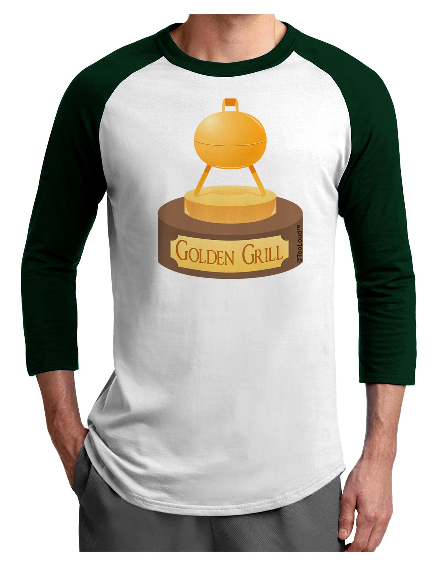 Golden Grill Trophy Adult Raglan Shirt by TooLoud-TooLoud-White-Forest-X-Small-Davson Sales