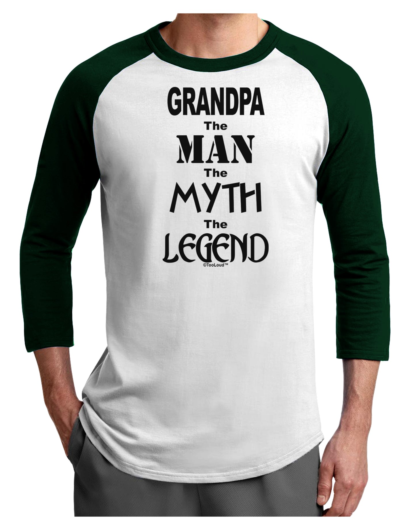 The Man The Myth The Legend Grandpa Adult Raglan Shirt by TooLoud-TooLoud-White-Forest-X-Small-Davson Sales