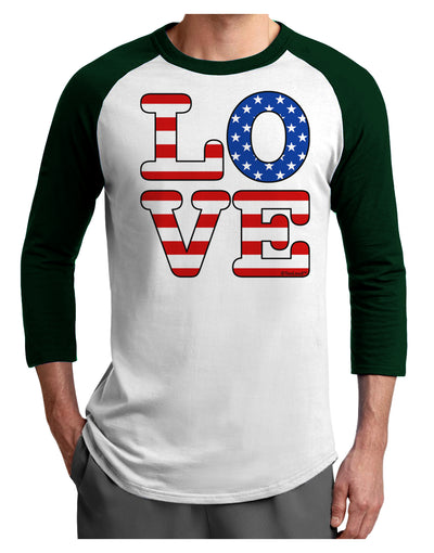 American Love Design Adult Raglan Shirt by TooLoud-TooLoud-White-Forest-X-Small-Davson Sales