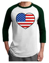 American Flag Heart Design Adult Raglan Shirt by TooLoud-TooLoud-White-Forest-X-Small-Davson Sales