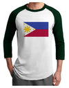 TooLoud Distressed Philippines Flag Adult Raglan Shirt-Mens-Tshirts-TooLoud-White-Forest-X-Small-Davson Sales