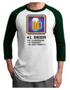 Pixel Beer Item Adult Raglan Shirt-TooLoud-White-Forest-X-Small-Davson Sales