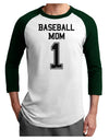 Baseball Mom Jersey Adult Raglan Shirt-TooLoud-White-Forest-X-Small-Davson Sales