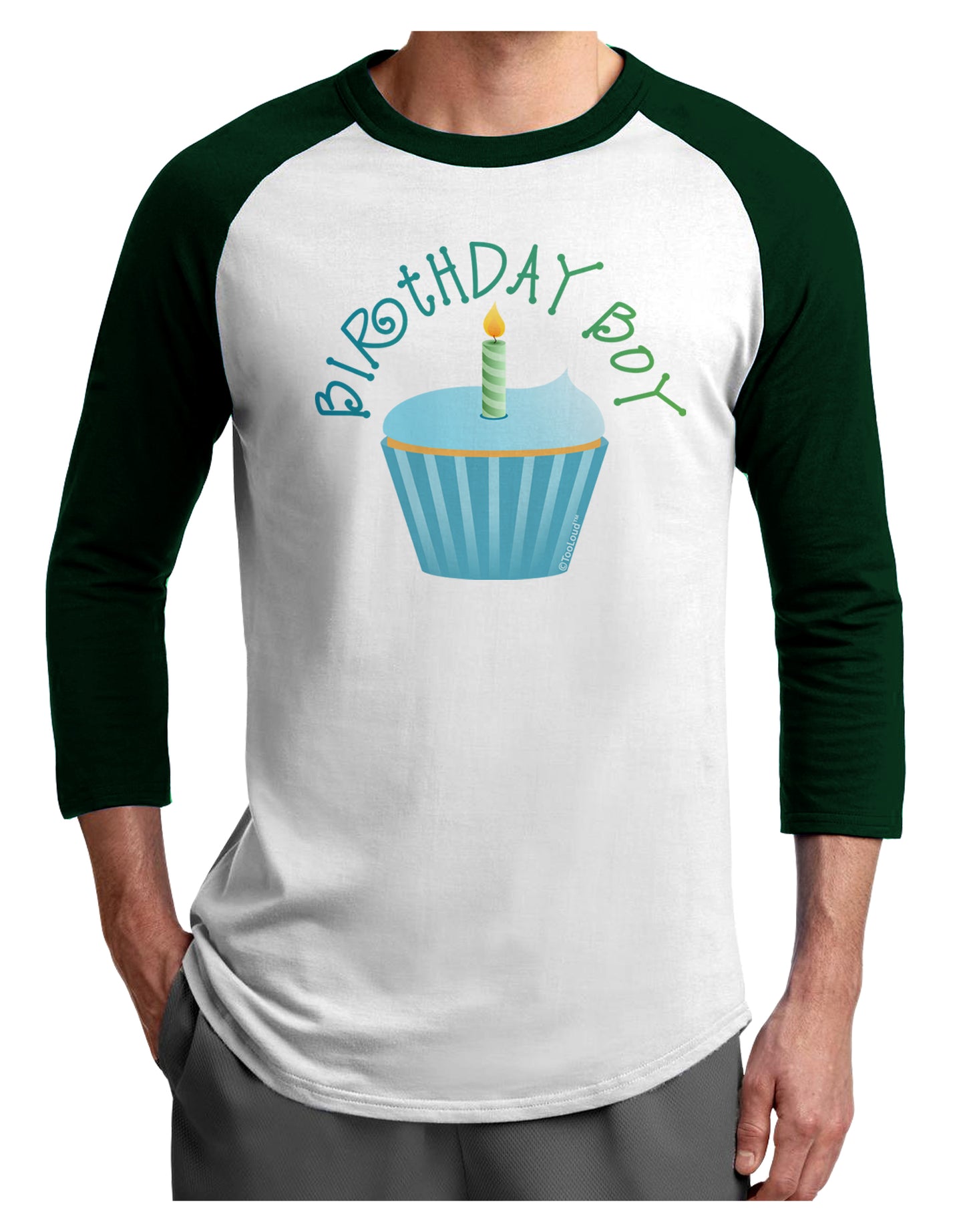 Birthday Boy - Candle Cupcake Adult Raglan Shirt by TooLoud-TooLoud-White-Forest-X-Small-Davson Sales