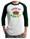 Queen Of Mardi Gras Adult Raglan Shirt-Raglan Shirt-TooLoud-White-Forest-X-Small-Davson Sales