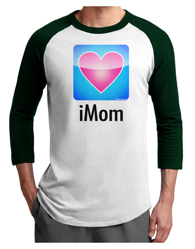 iMom - Mothers Day Adult Raglan Shirt-TooLoud-White-Forest-X-Small-Davson Sales