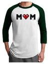 Mom Pixel Heart Adult Raglan Shirt-TooLoud-White-Forest-X-Small-Davson Sales