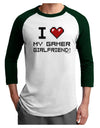 I Heart My Gamer Girlfriend Adult Raglan Shirt-TooLoud-White-Forest-X-Small-Davson Sales