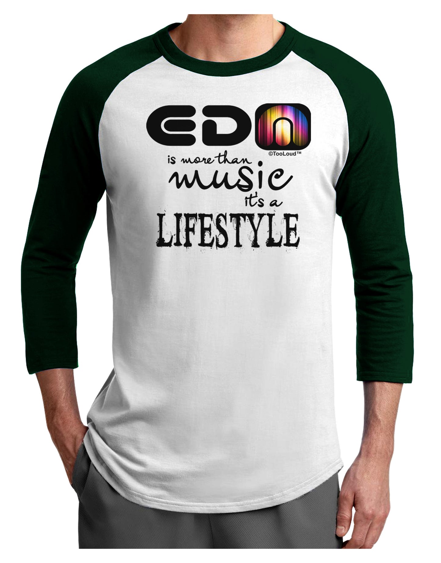 EDM - A Lifestyle Adult Raglan Shirt-Raglan Shirt-TooLoud-White-Forest-X-Small-Davson Sales