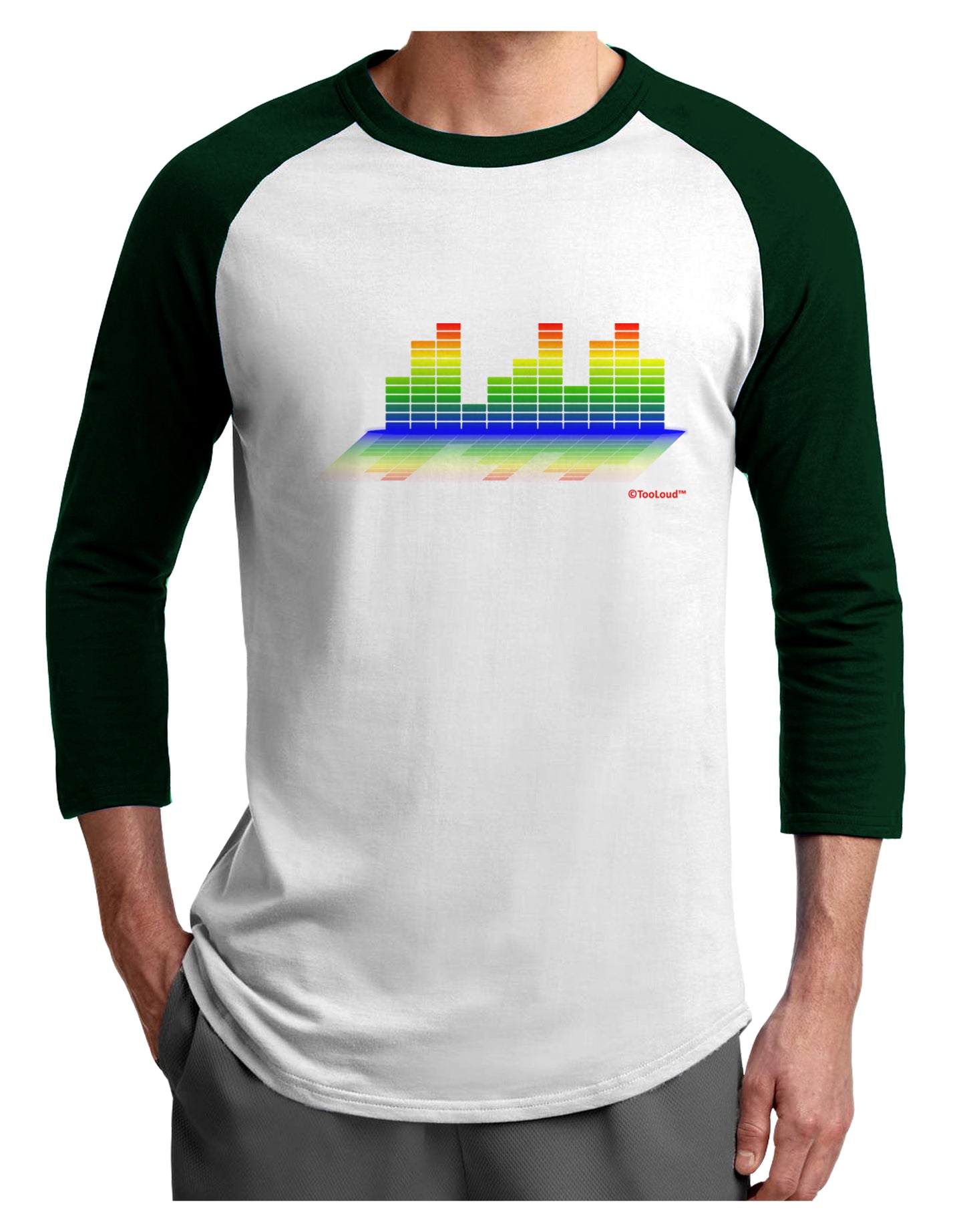Equalizer Bars Design Adult Raglan Shirt by TooLoud-TooLoud-White-Forest-X-Small-Davson Sales